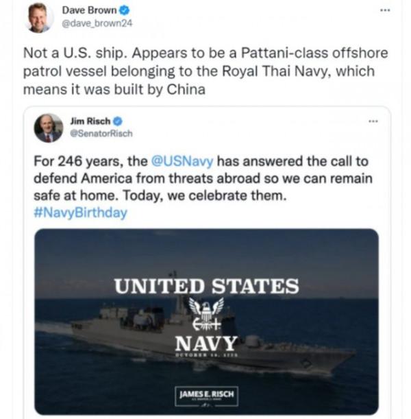 美議員慶祝海軍生日，配圖是中國製造！網友怒批：這是白痴嗎？