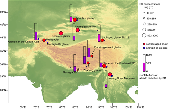 研究發現青藏高原冰川反照率降低加速冰川消融 研究發現青藏高原冰川反照率降低加速冰川消融