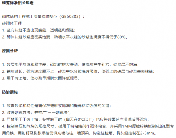 砌體工程常見的15個通病：如何防治？標準總結