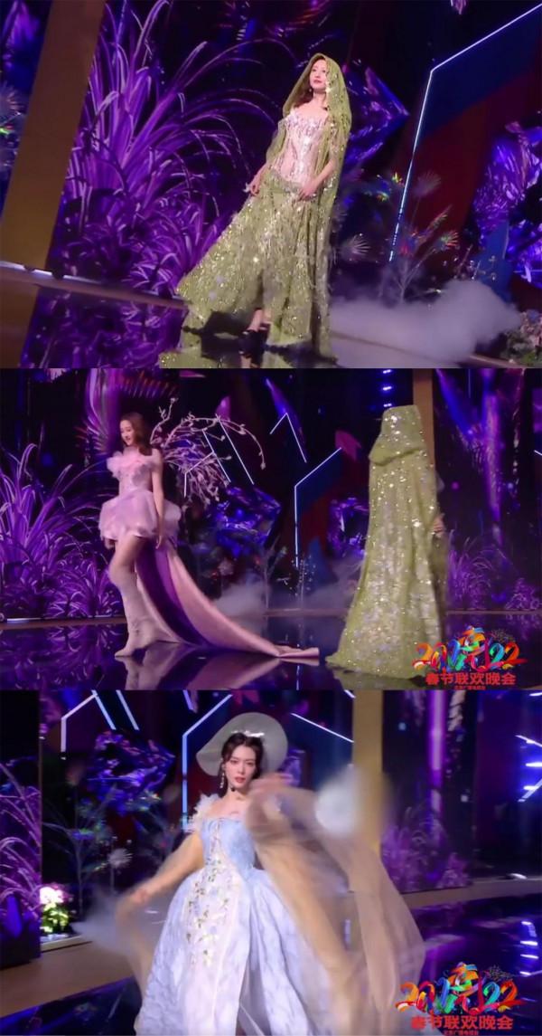 6臺春晚群芳爭豔：唐嫣劉海翻車，張雨綺鑽飾搶鏡，AB像大頭娃娃