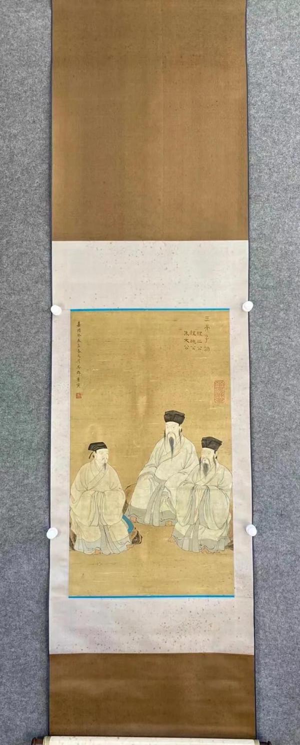 看看唐寅的絹畫