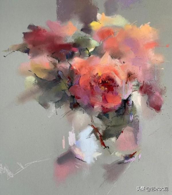 絢麗的花卉色粉畫——法國女畫家奧萊娜繪畫作品欣賞