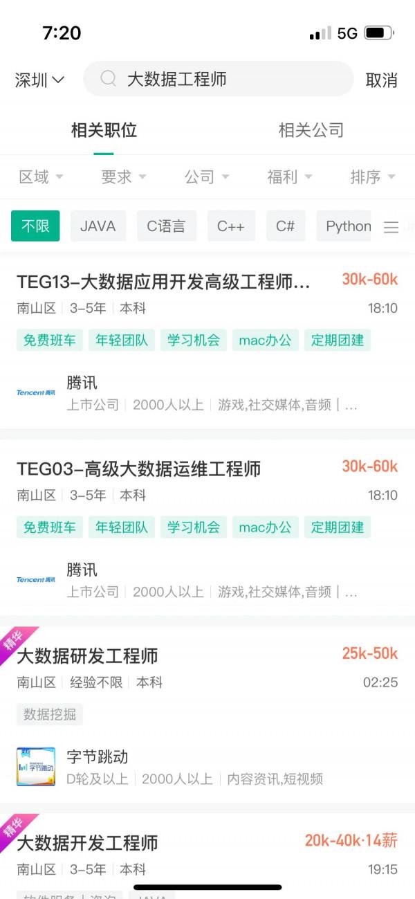 大資料工程師都是幾十K，工資是真高