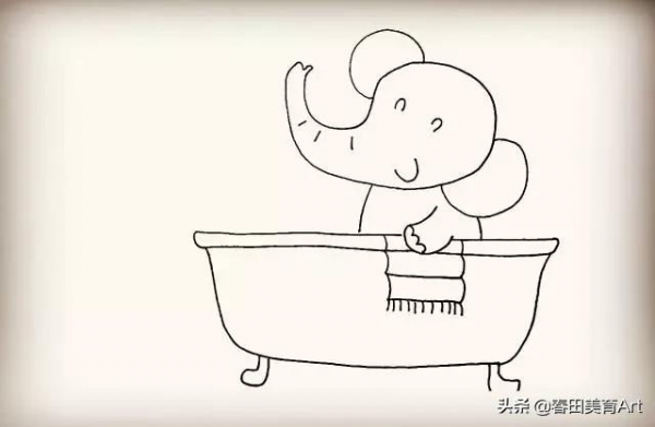 教程丨少兒美術課程簡筆畫《洗澡的小象》