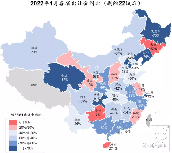 2022 年一月全國土地出讓金下跌 61%，今年房地產主基調是什麼？