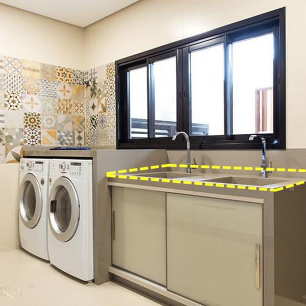 在老媽的強烈要求下，陽臺洗衣池裝了雙水槽，搓洗衣物太方便了