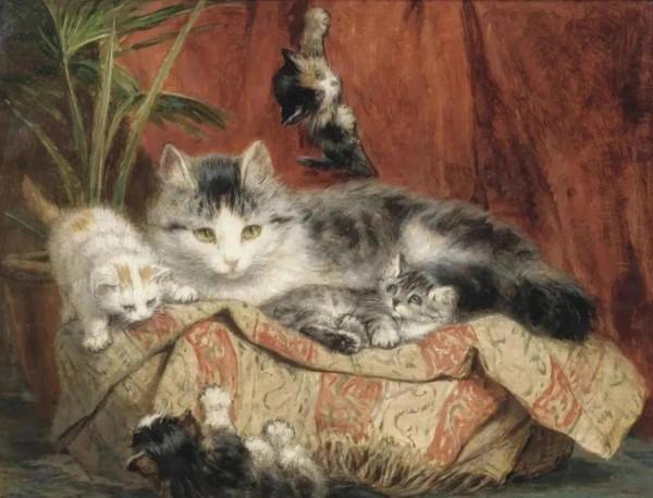 100年前她畫了超多貓，姿態萬千，惟妙惟肖