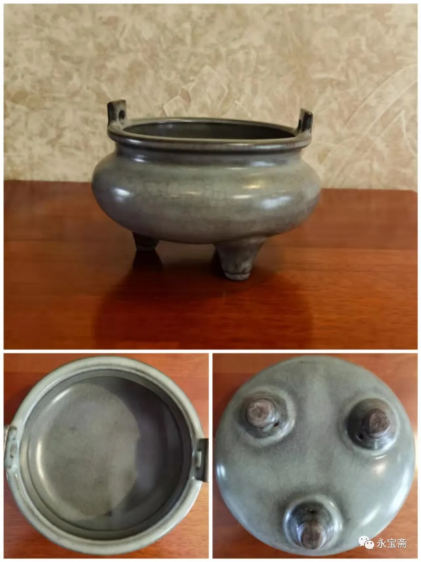 宋-元青白釉三足爐 宋-元青白釉三足爐