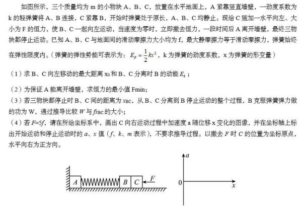 山東物理壓軸：自由彈簧振子的運動（超級難題）
