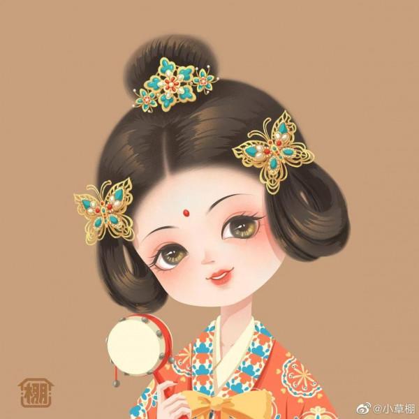 分享古風圖片——唐代裝容，髮飾，好好看啊