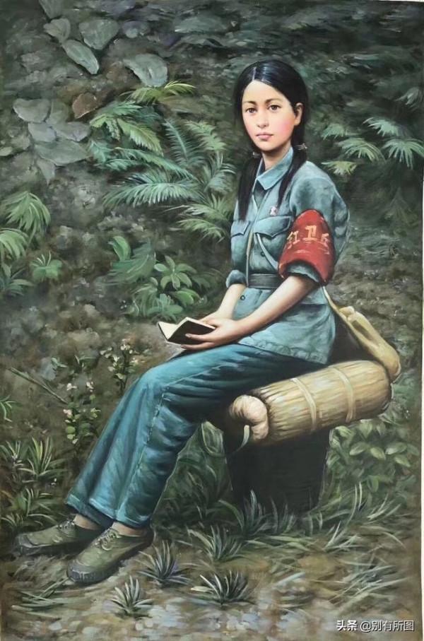 著名油畫家陳大中作品（紅衛兵）