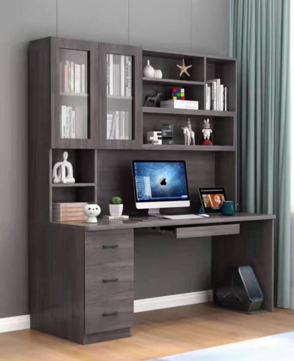 17 電腦桌 書桌書架一體 E0實木顆粒板