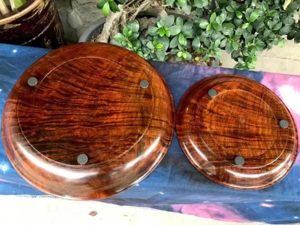 水波粼粼，美輪美奐的大紅酸枝文盤！好漂亮的木器啊