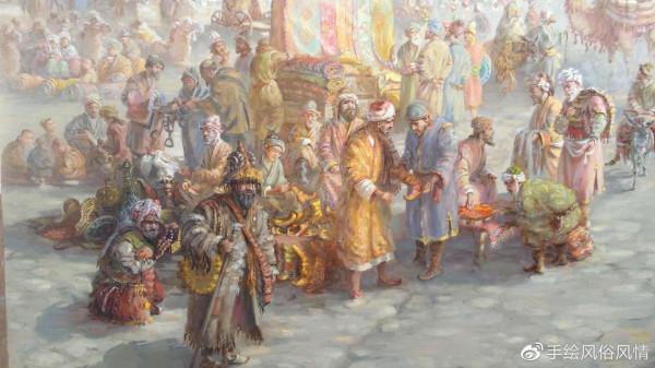 古絲綢之路-哈薩克風俗畫欣賞