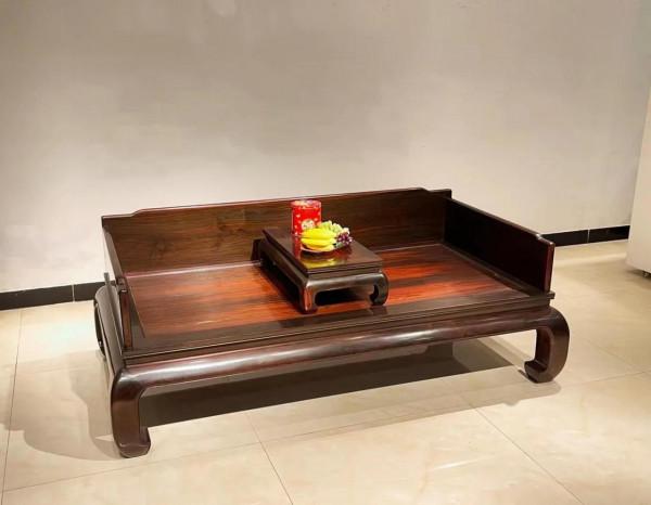 經典制作 | 大紅酸枝無補三圍獨板羅漢床