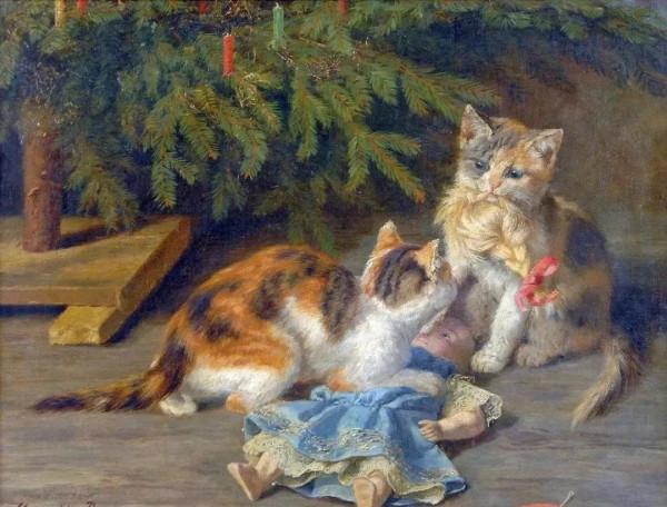 100年前她畫了超多貓，姿態萬千，惟妙惟肖