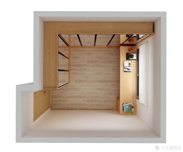 8㎡書房兩面書牆，9㎡兒童房上下鋪衣櫃，小空間利用典範