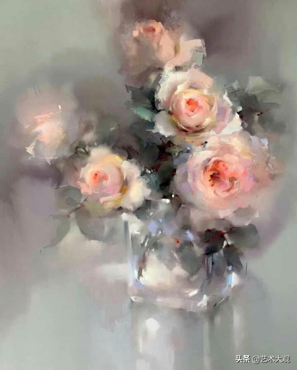 絢麗的花卉色粉畫——法國女畫家奧萊娜繪畫作品欣賞