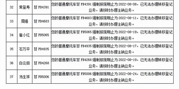 告知 &amp;您的機動車即將達到報廢標準，請及時辦理機動車登出業務