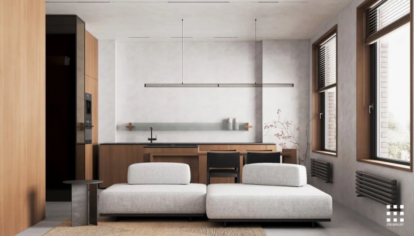 62㎡水泥灰+原木，溫暖舒適