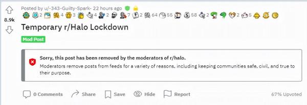 Reddit《光環》論壇短暫關停 噴子太多清理“害蟲”