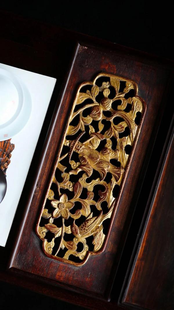 大紅酸枝x老花板 | 茶盒