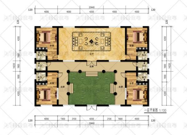 33萬這樣建中式合院，74㎡會客區+4間臥室，養老選它