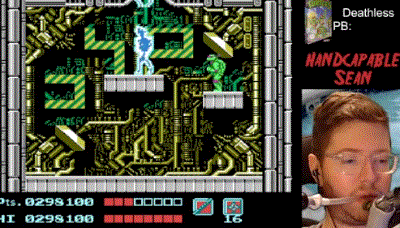 某玩家用下巴一命通關FC上的《忍者神龜》