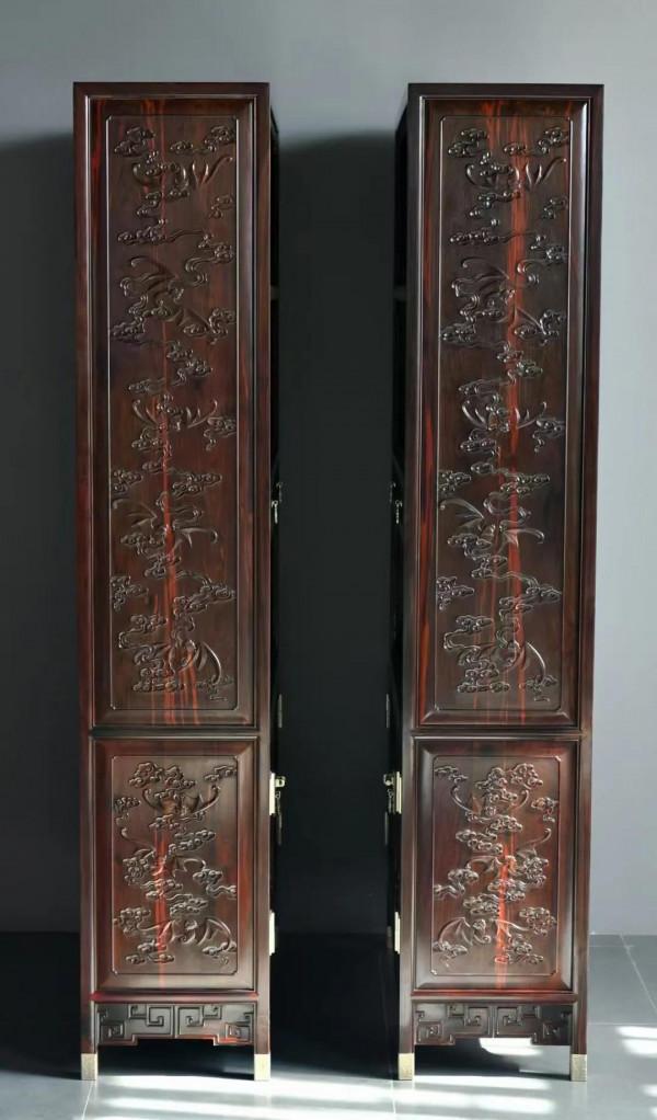 大酸枝制·螭龍捧磐紋書架·仿清中期