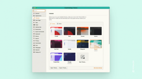 Vivaldi 5.0釋出:引入可共享主題 增強翻譯面板等新功能 Vivaldi 5.0釋出:引入可共享主題 增強翻譯面板等新功能