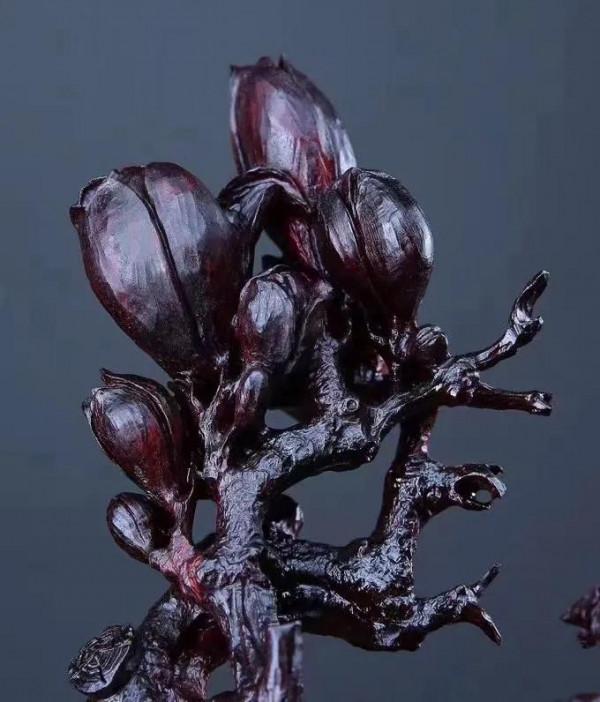 菊枝輕擺，玉蘭花開！普通木雕卻有春秋長生之意！漂亮