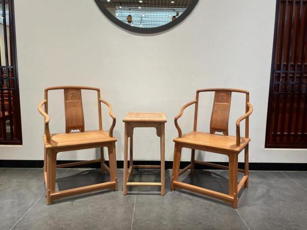 緬甸花梨高扶手南官帽椅三件套
