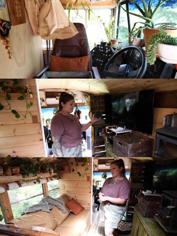 美國夫妻不願當房奴,花2千美元買輛廢棄大巴改裝成房子 美國夫妻不願當房奴,花2千美元買輛廢棄大巴改裝成房子