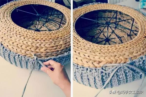 家裡的舊毛線，拿來鉤幾個圓形凳子，簡單好學，全家人都會喜歡