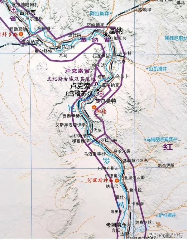 埃及尼羅河兩岸有5個狹長的省，有底比斯古城和阿斯旺大壩