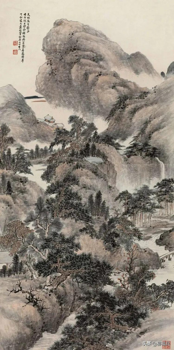 名家山水畫《積翠圖》欣賞 名家山水畫《積翠圖》欣賞