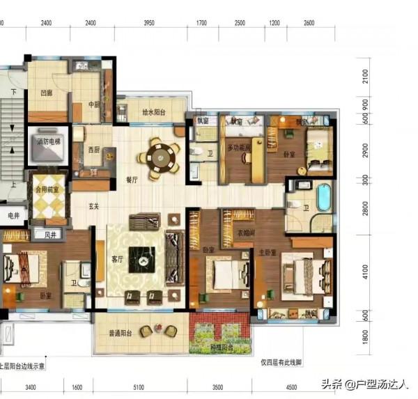 215平方動靜分離的實用型經典大宅戶型