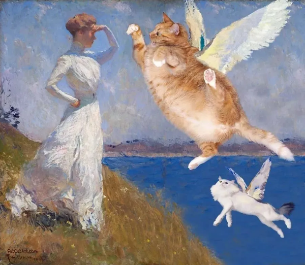 懷抱橘貓的蒙娜麗莎,微笑都變甜了 懷抱橘貓的蒙娜麗莎,微笑都變甜了