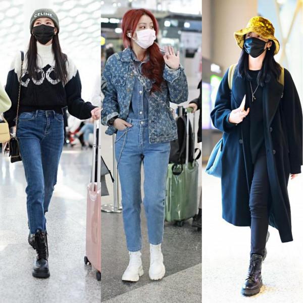 伊能靜罕帶女兒走機場，她一身臃腫只顧自己保暖，女兒穿得太清涼