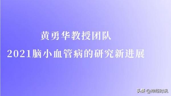 黃勇華教授團隊:2021腦小血管病的研究新進展 黃勇華教授團隊:2021腦小血管病的研究新進展