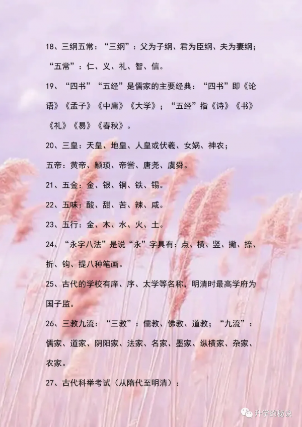 中華5000國學文化常識大全,列印一份給孩子!從小學到高中都要考 中華5000國學文化常識大全,列印一份給孩子!從小學到高中都要考