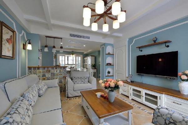 福建108㎡淺藍之家，似有海風輕吹：色調清新自然，佈置美輪美奐