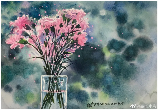 川美畢業的水彩大師，筆下繽紛的花卉、極致的風景靜物，張張迷人