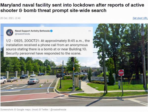 特朗普曾隔離治療的美軍基地因“炸彈威脅”封鎖,K9部隊逐棟檢查建築物 特朗普曾隔離治療的美軍基地因“炸彈威脅”封鎖,K9部隊逐棟檢查建築物