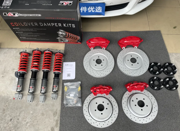 16款英菲尼迪Q50L升級Q60S前四後二卡鉗+L&amp;T絞牙避震