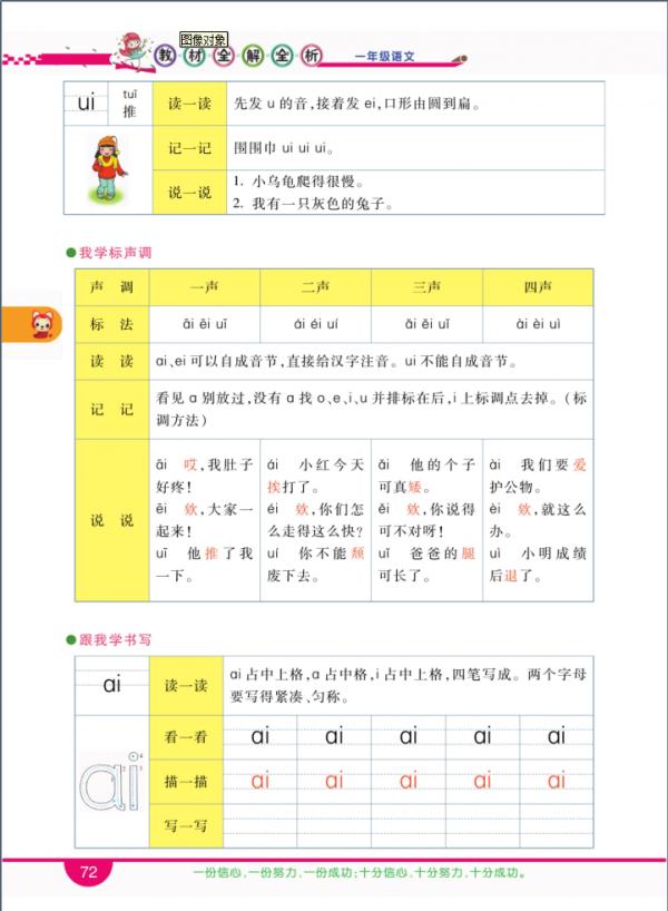 一年級語文上冊，第三單元《全解全析》，收藏備用