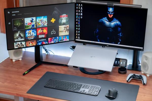 PS5 雙屏桌面搭建指南：LG 27GP950 + LG 27UN880