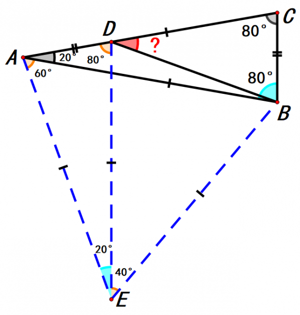 已知AD=BC，紅色角度數=？