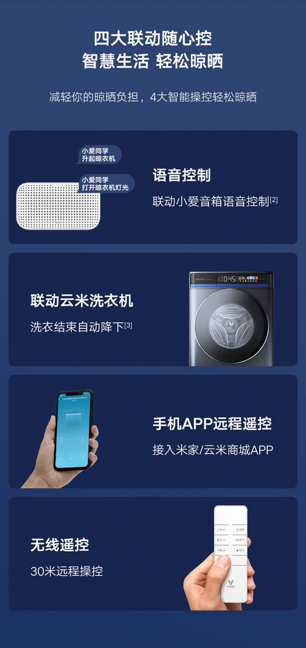 實現洗衣自由的關鍵一步 少不了能烘衣的雲米智慧晾衣架Sunny 2S