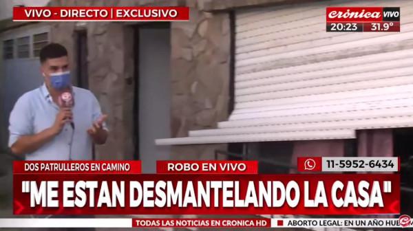 阿根廷記者得知自家被盜，一小時後，他直播起自家失竊案件